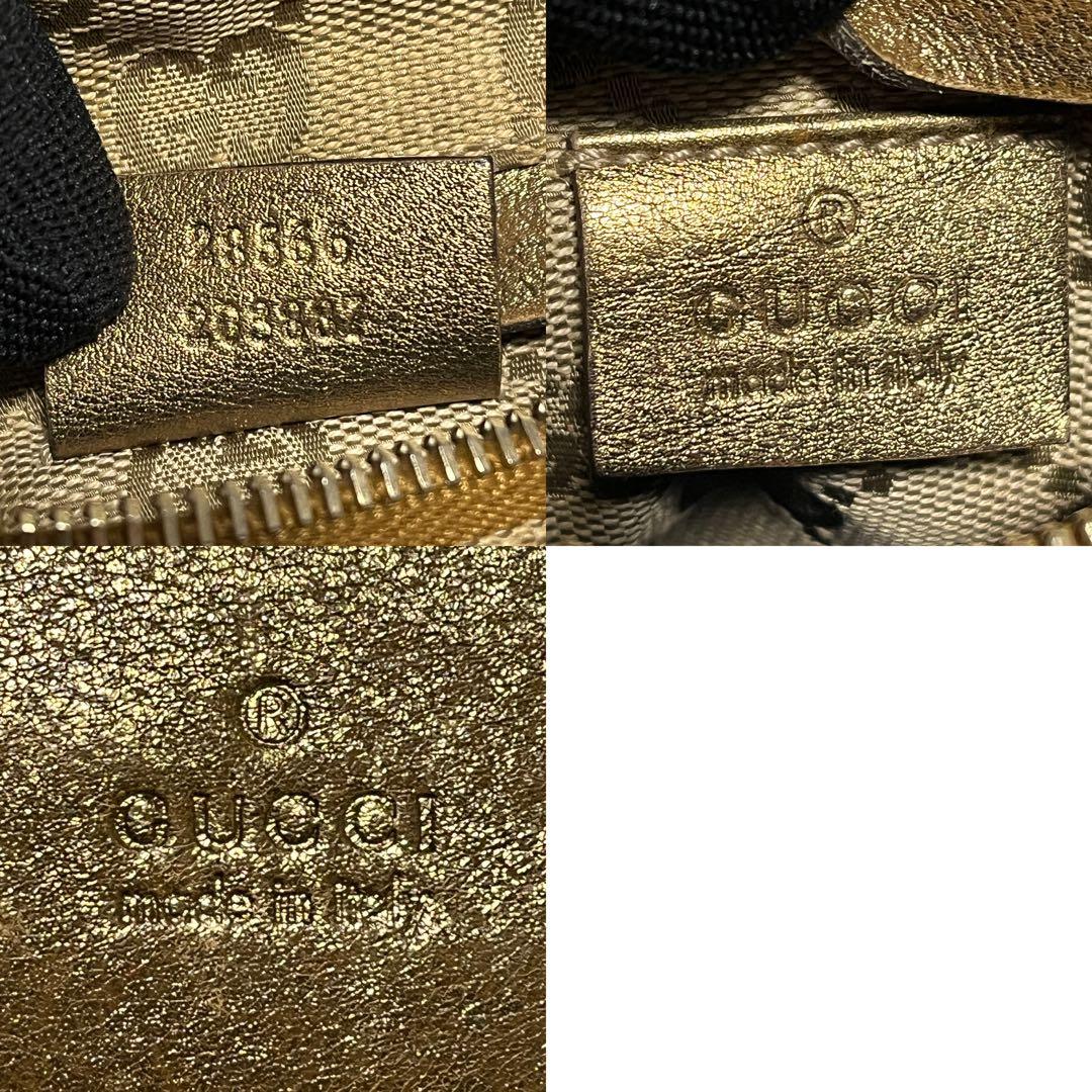 GUCCI GGキャンバス ウエストバッグ ボディバッグ ベージュ ゴールド