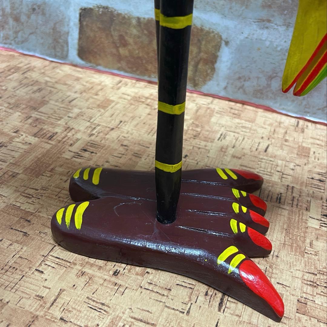 メキシコ　木工芸品　アレブリヘス クジャク