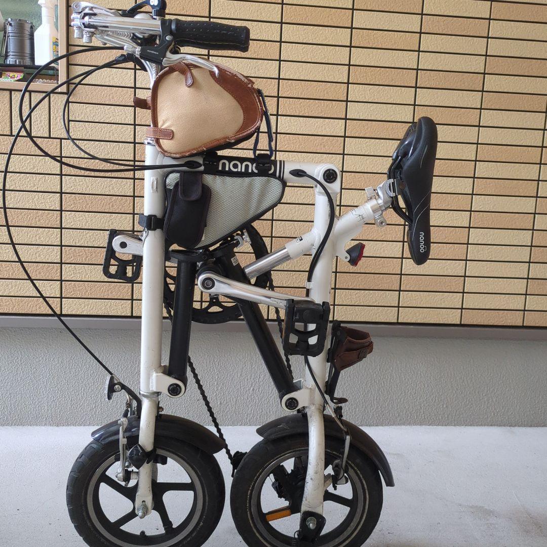 折りたたみ自転車 nanoo ホワイト Shimanoギア