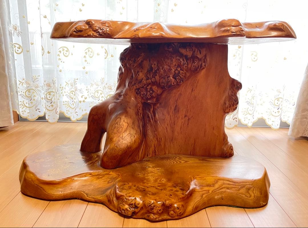 福岡引取り　幅65cm 一枚板　工芸品　テーブル　花台　飾り台