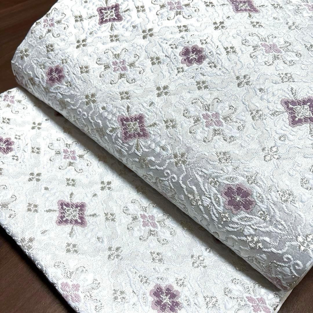 正絹　袋帯《刺繍　花紋様》