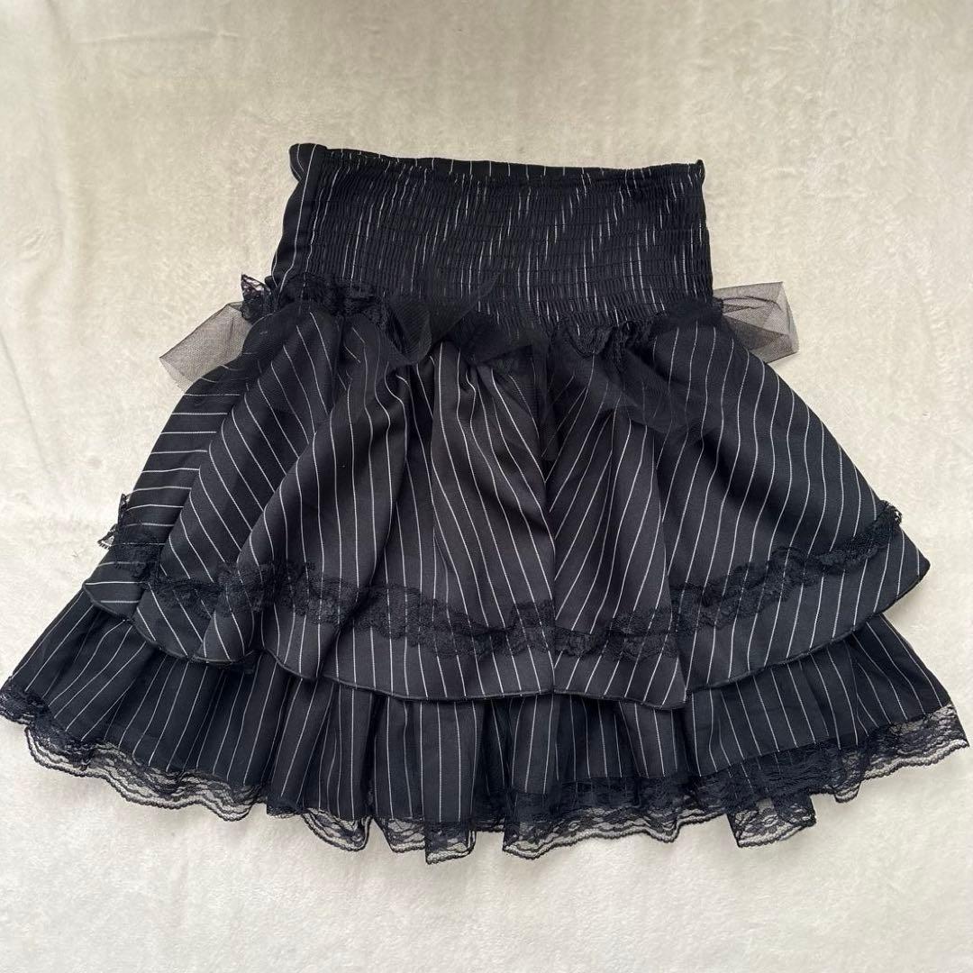 地雷 マーズ リボン ブラウス 十字架 ティアード スカート セットアップ ❤︎