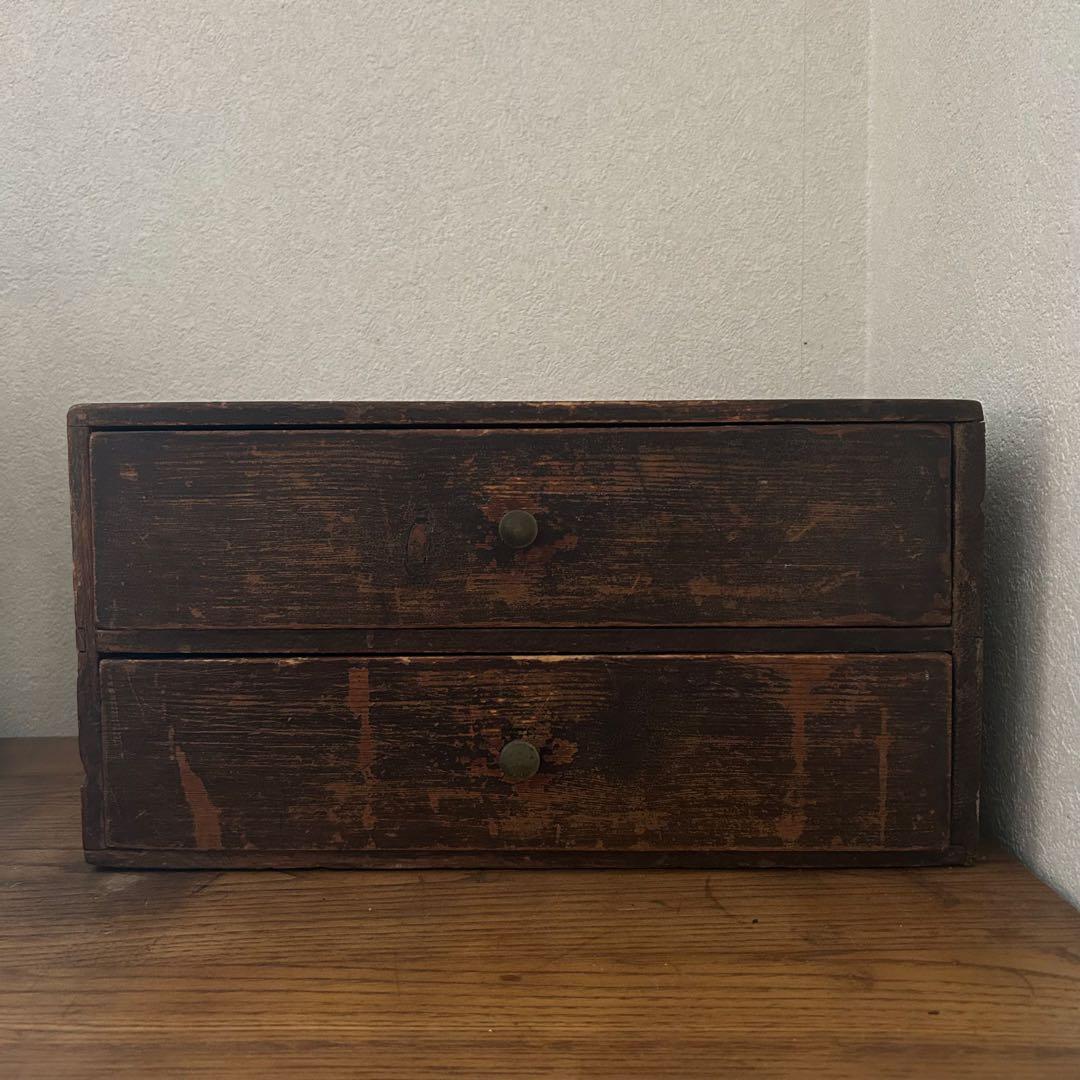 フランス　アンティーク　木製引き出し収納