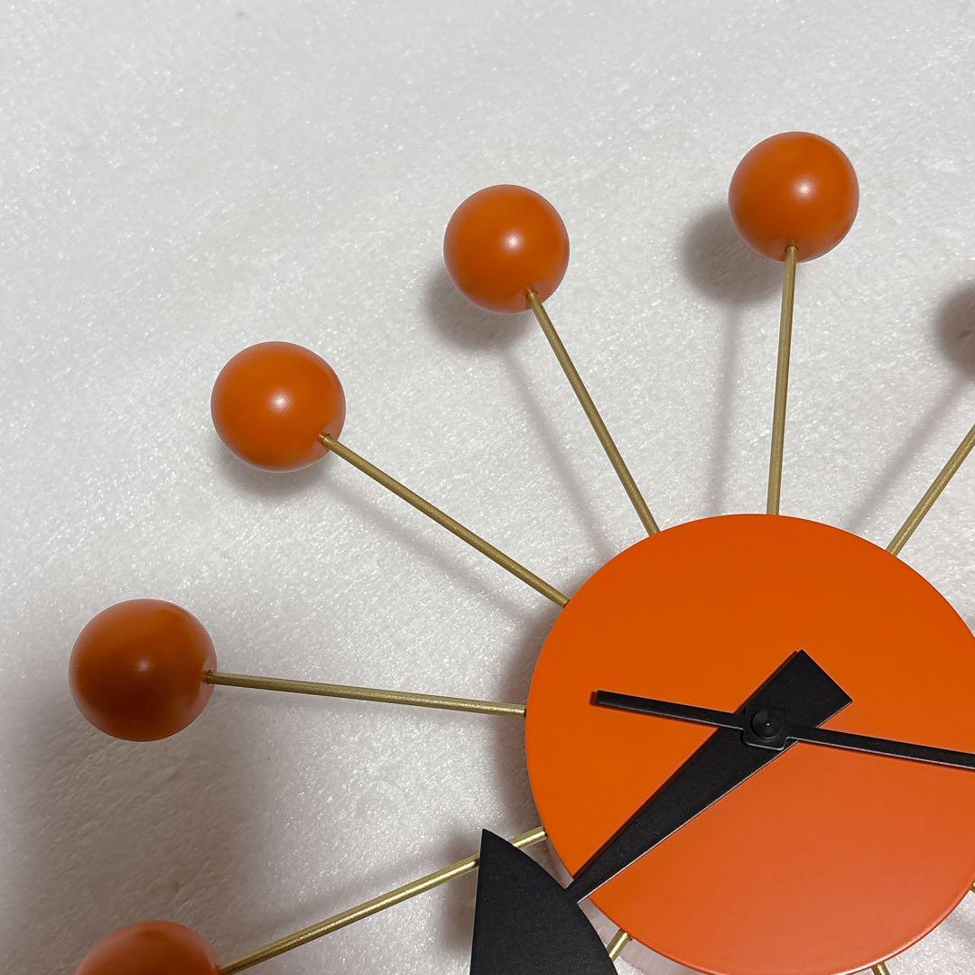 訳あり ボール・クロック ジョージネルソン リプロダクト オレンジ 長針歪み
