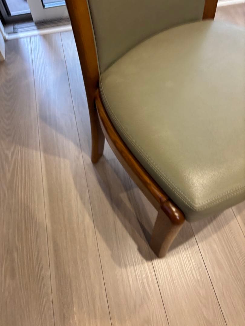 浜本工芸 ダイニングチェア 2800 ダークオーク レザー グレー