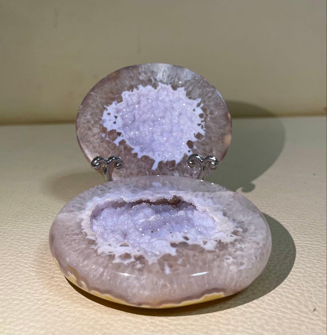 トレジャー瑪瑙 ドゥルージーアゲート 聚宝盆 雪模様 シュガー 恋愛運 ラッキー