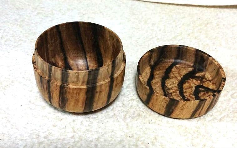 茶道具 黒柿木製円筒形 棗茶葉入れA480