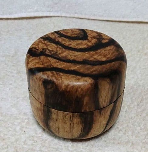 茶道具 黒柿木製円筒形 棗茶葉入れA480