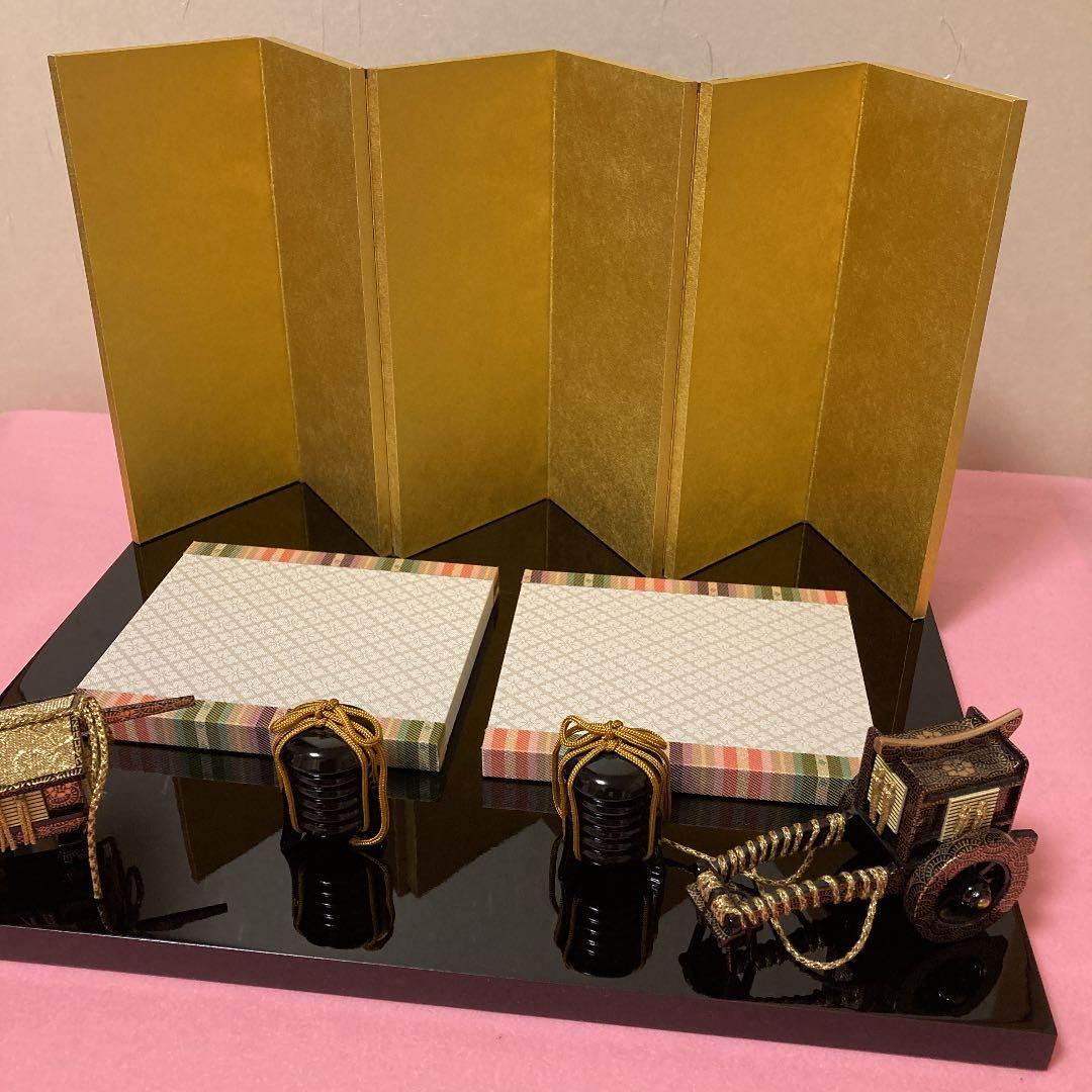 雛飾り　雛道具　雛人形　お雛様　屏風　親王台　貝桶　飾り台　御籠　御所車