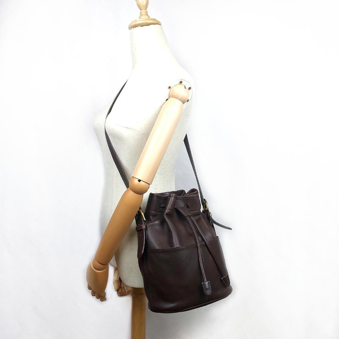COACH コーチ オールドコーチ ショルダーバッグ 巾着型 USA製 ブラウン