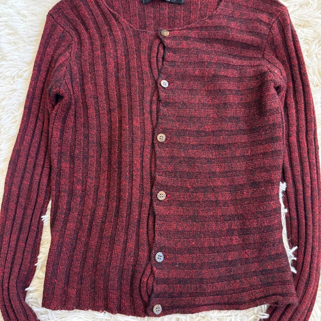 【希少】トリココムデギャルソン　リブニット　カーディガン　ボルドー　1993