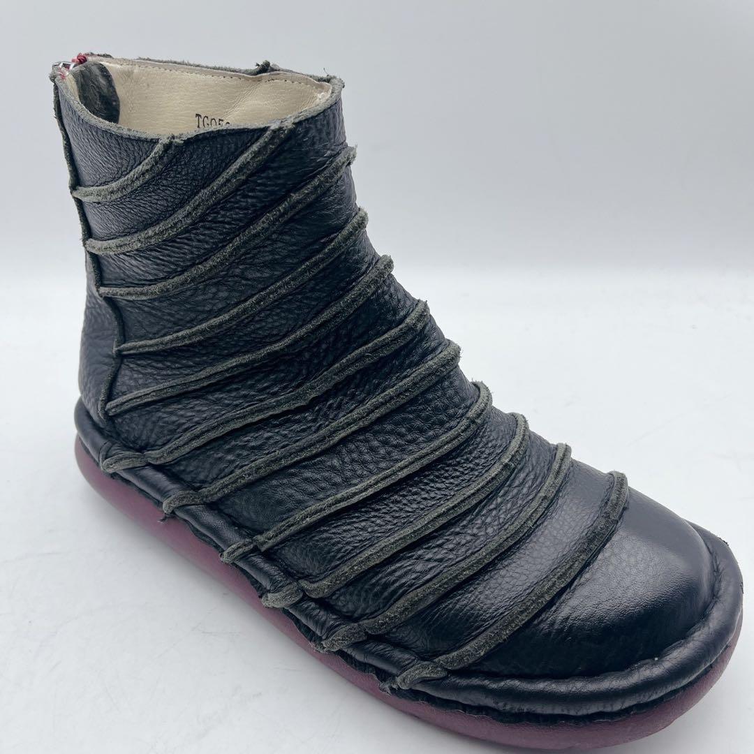 大人気❗️Estacion エスタシオン サイドジップ 黒 ショートブーツ L