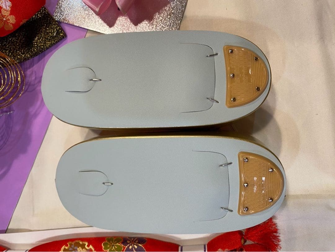 七五三　結び帯セット　5歳用　赤い花柄 着物用小物セット　子供服