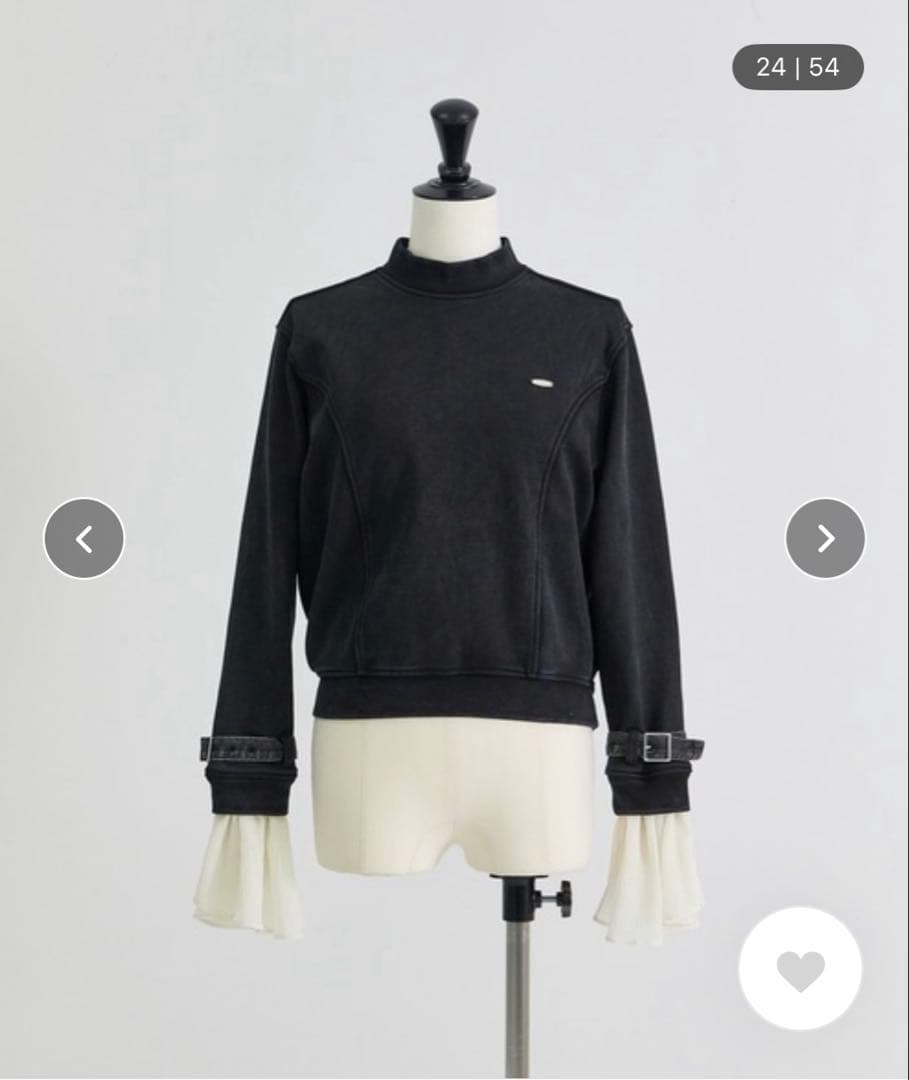 トップス tanakadaisuke cufft belted pullover BLK