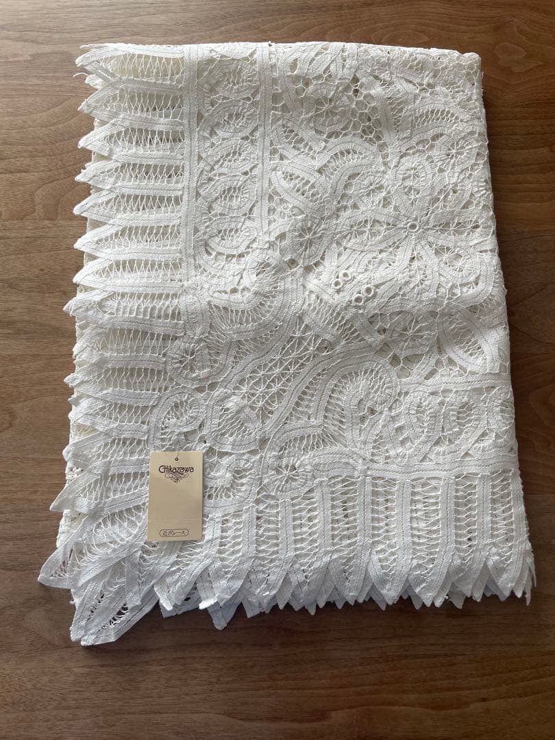 近沢レース　バテンレース　総レース　ホワイトレース　約130×175cm