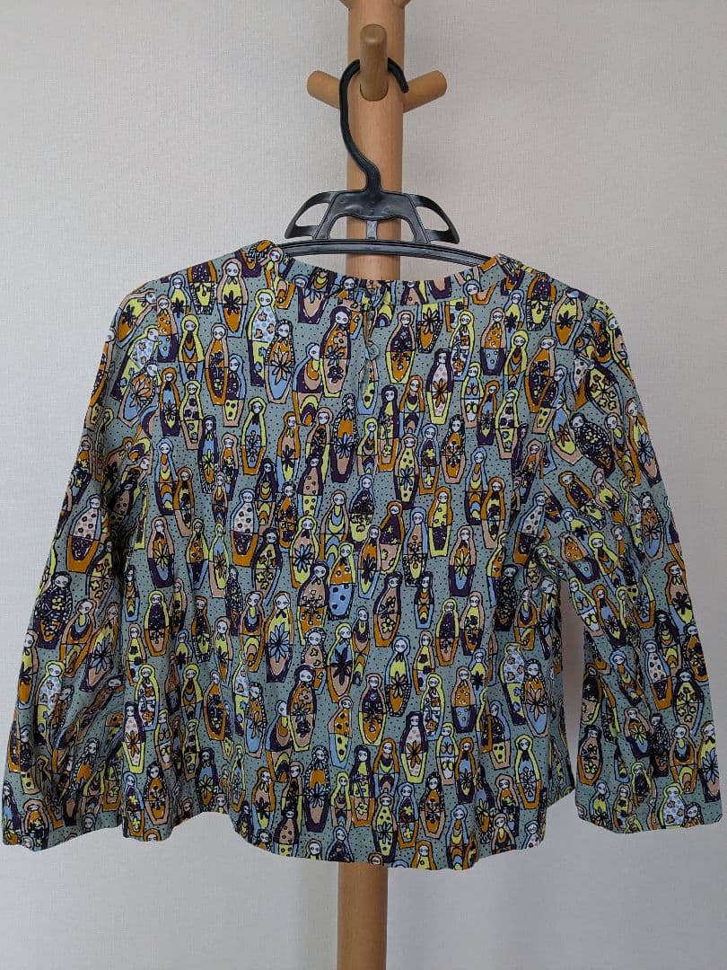 ミナペルホネン ★matryoshka★マトリョーシカ柄長袖ブラウス 36サイズ