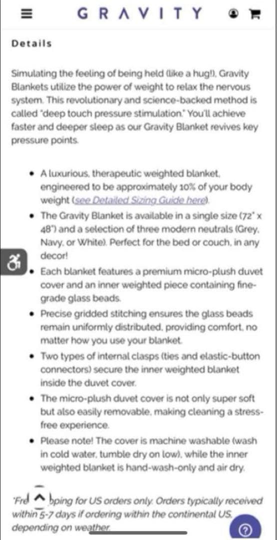 ウェイトブランケット gravity blankets 25lbs 重い毛布