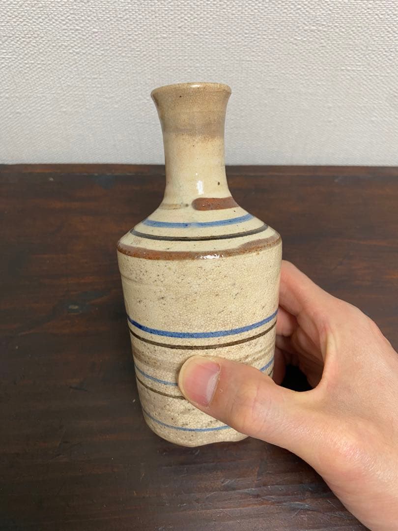 瀬戸輪線文徳利　麦藁