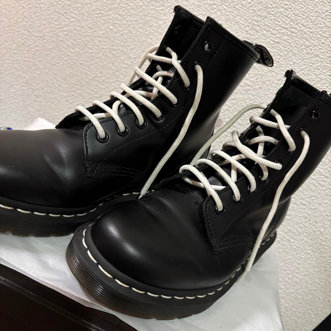 Dr.Martens ホワイトステッチ UK5 レザー ハイカットブーツ 黒