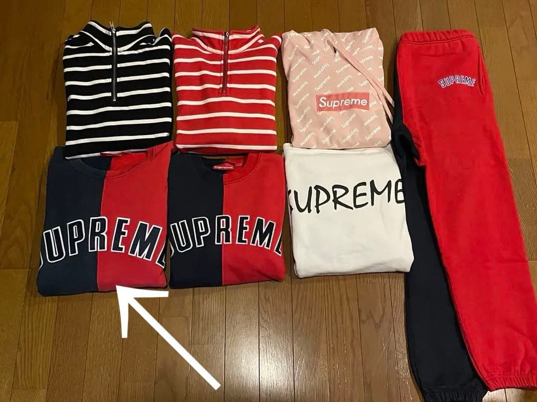 on-black #23 シュプリーム☆センター刺繍　バイカラー L