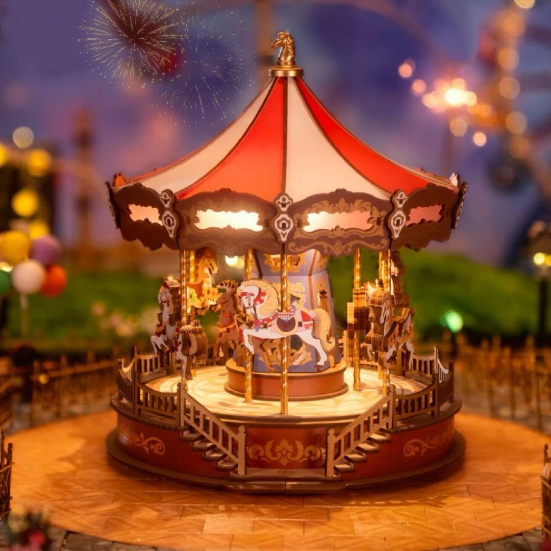 新品　回転木馬　オルゴール　完成品販売　クリスマスプレゼント