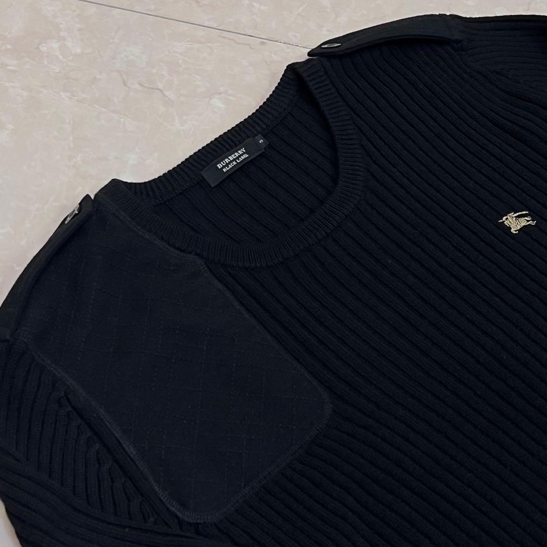 バーバリー ブラックレーベル コマンドニット セーター エルボーパッチ　3