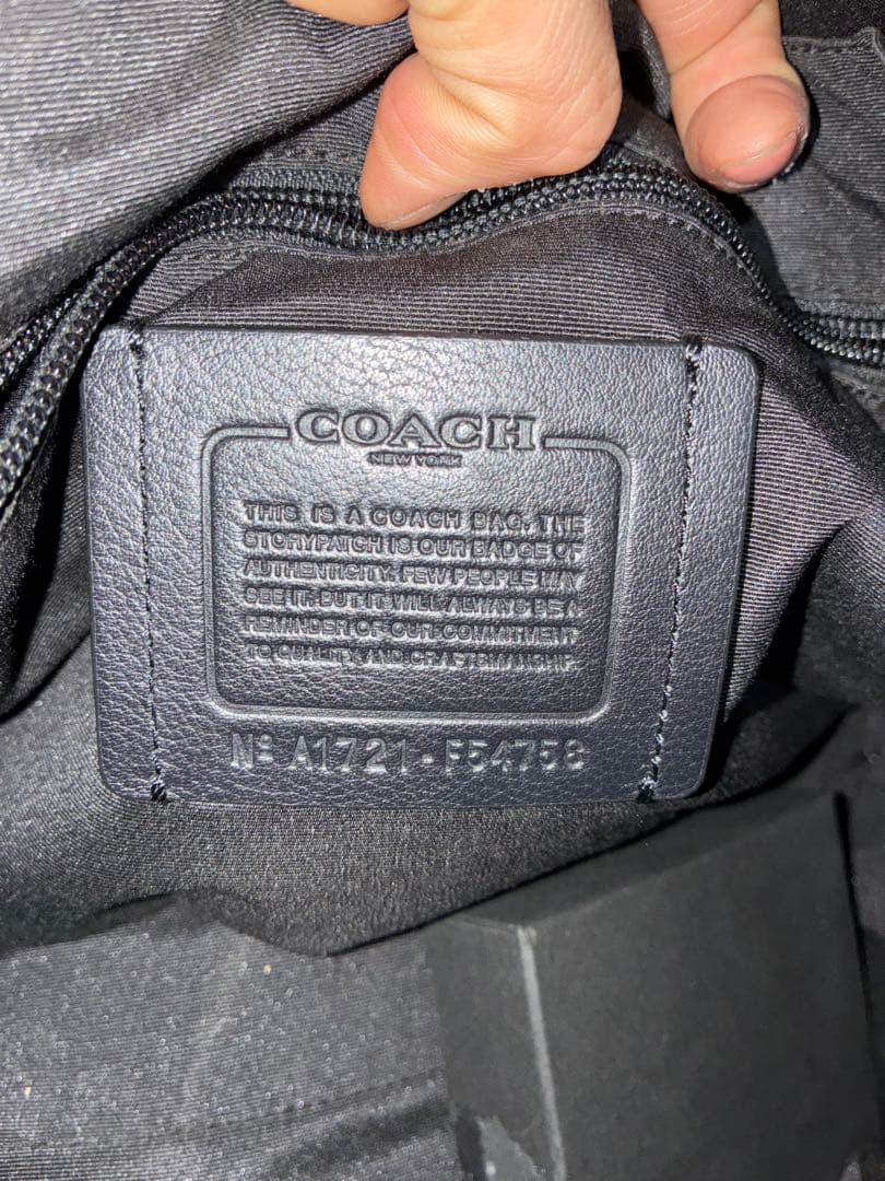 ち*@様 t*e様 COACH ブラック ビジネスバッグ A1724-FB475