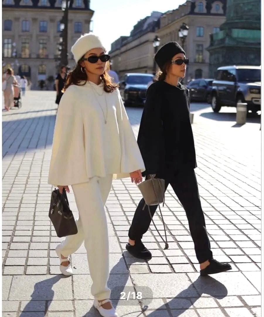 Gypsohila ジプソフィア　ニットポンチョ　フリーサイズ　ホワイト