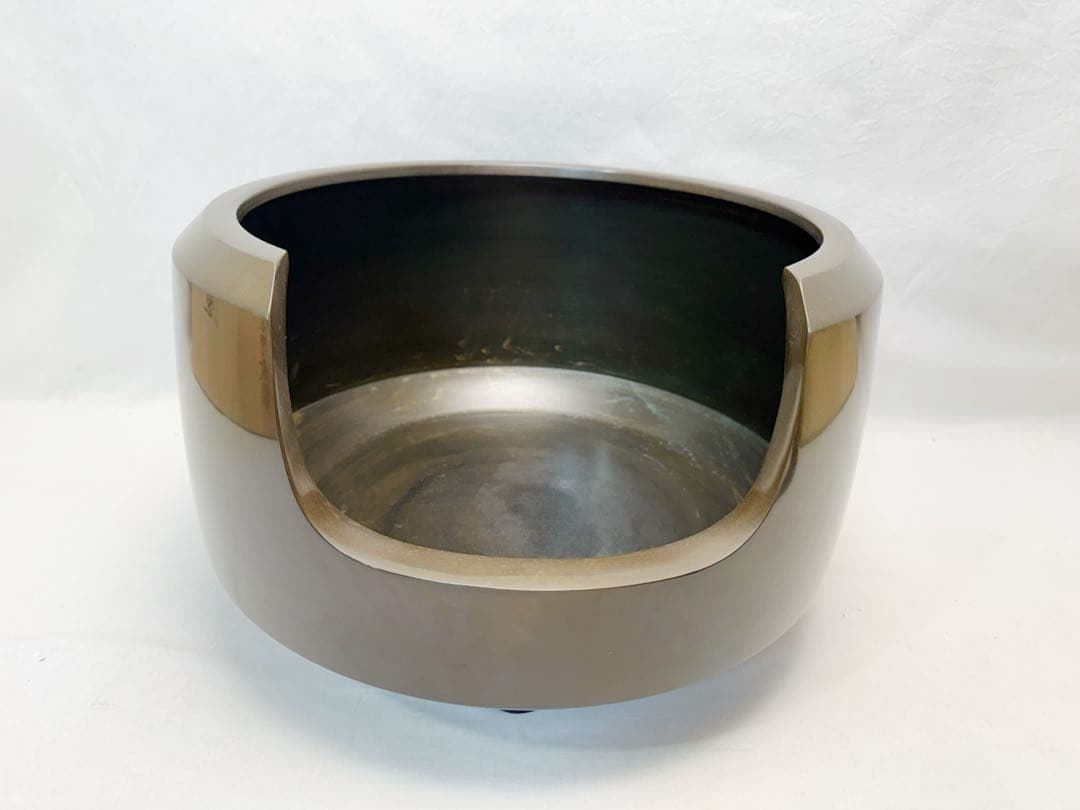 未使用 茶道具 風炉師 金谷浄雲 唐銅面取風炉 釜師菊地政光 刷毛目 尻張釜等