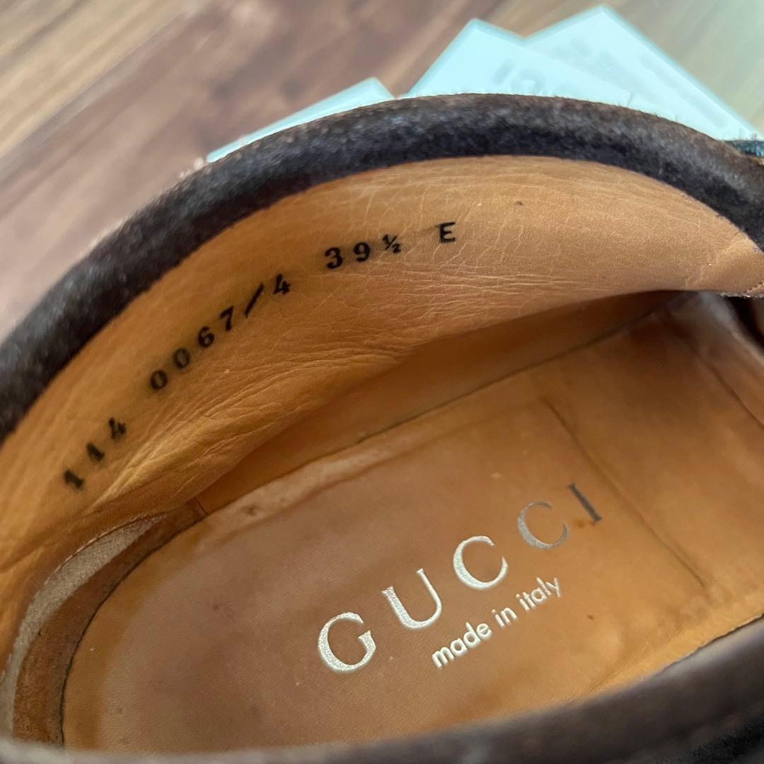 GUCCI ブラウン 茶 チャッカブーツ ホースビット スエード 39 1/2