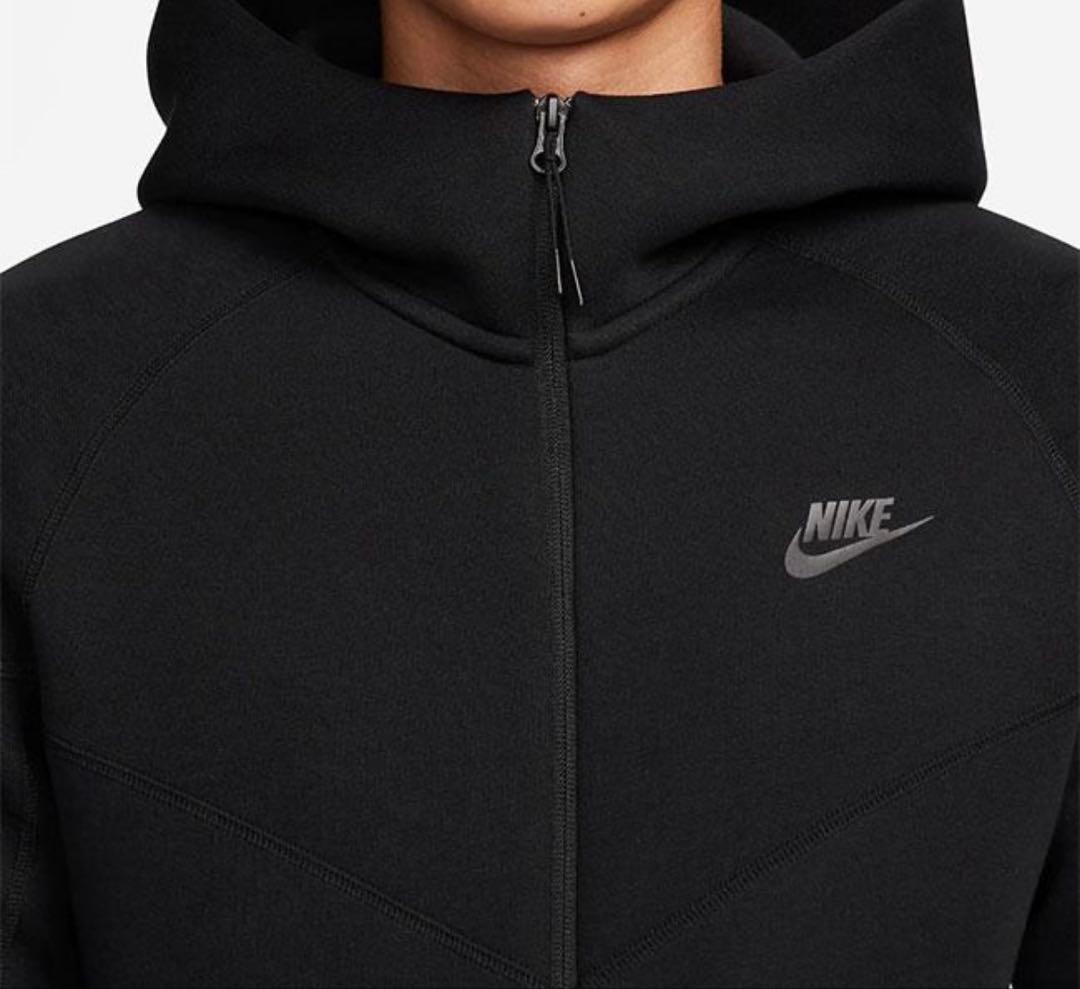 NIKE テックフリース ジップパーカー 黒 スウェット フード Lサイズ