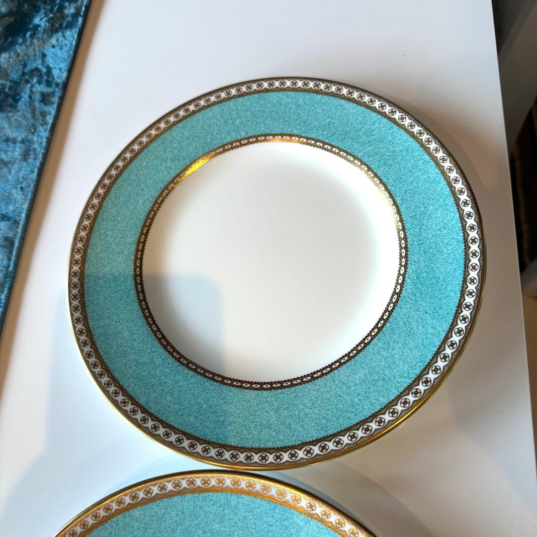 ウェッジウッドユーランダー パウダーターコイズ丸皿20cm磁器5枚