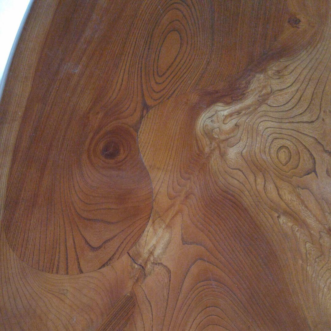 天然欅変杢座卓