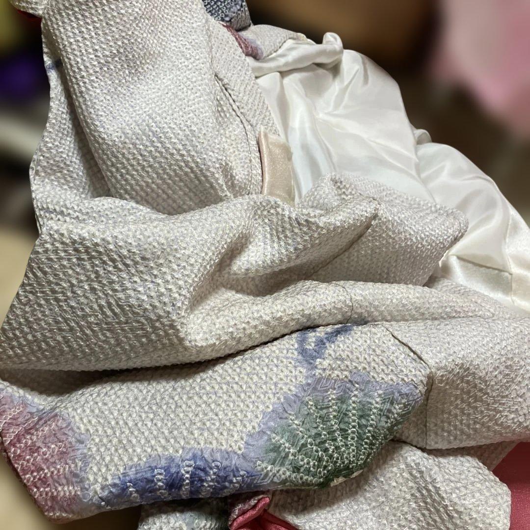 藤娘きぬたや　正絹　四つ身着物