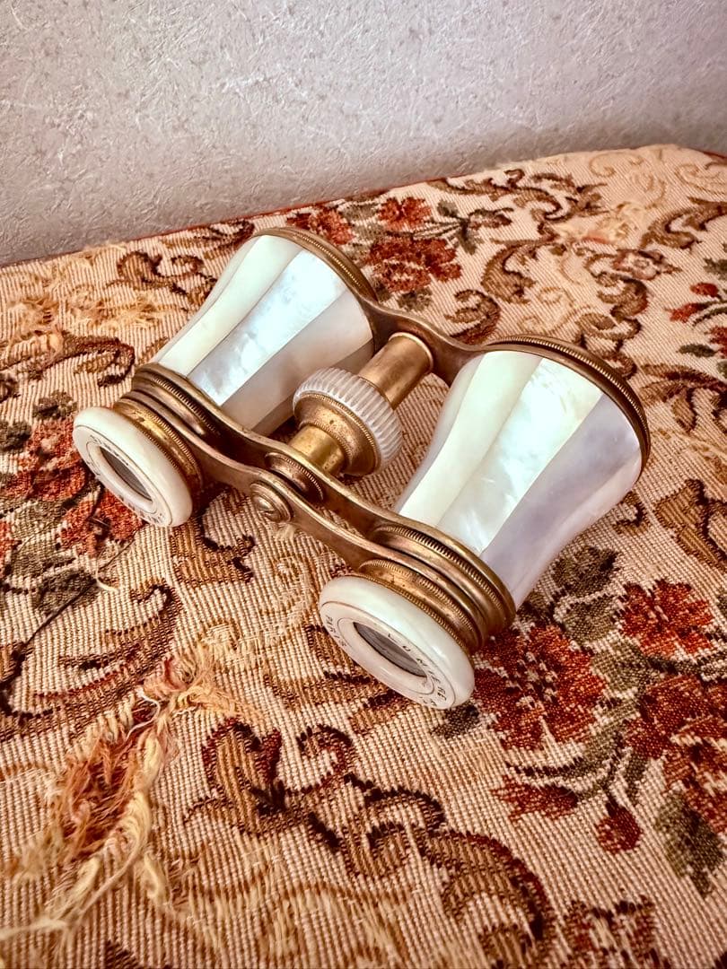 希少　フランス　アンティーク　オペラグラス　マザーオブパール　白蝶貝　双眼鏡