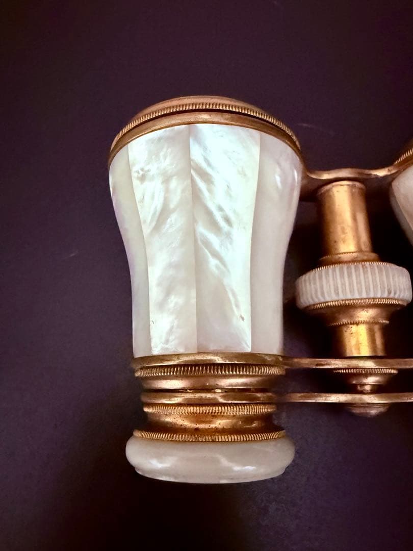 希少　フランス　アンティーク　オペラグラス　マザーオブパール　白蝶貝　双眼鏡