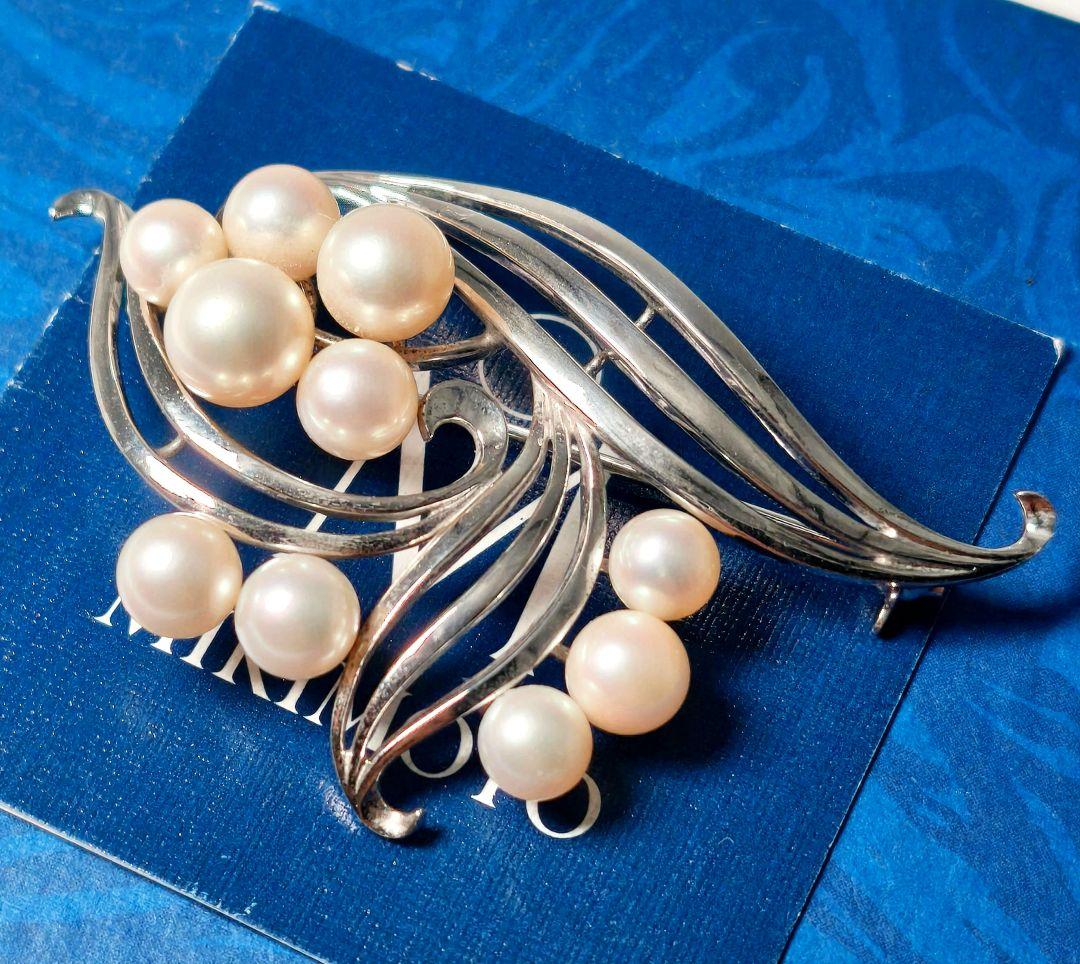 【極美品 最高級】ミキモト ブローチ パール フォーマル 10珠 皇室御用達