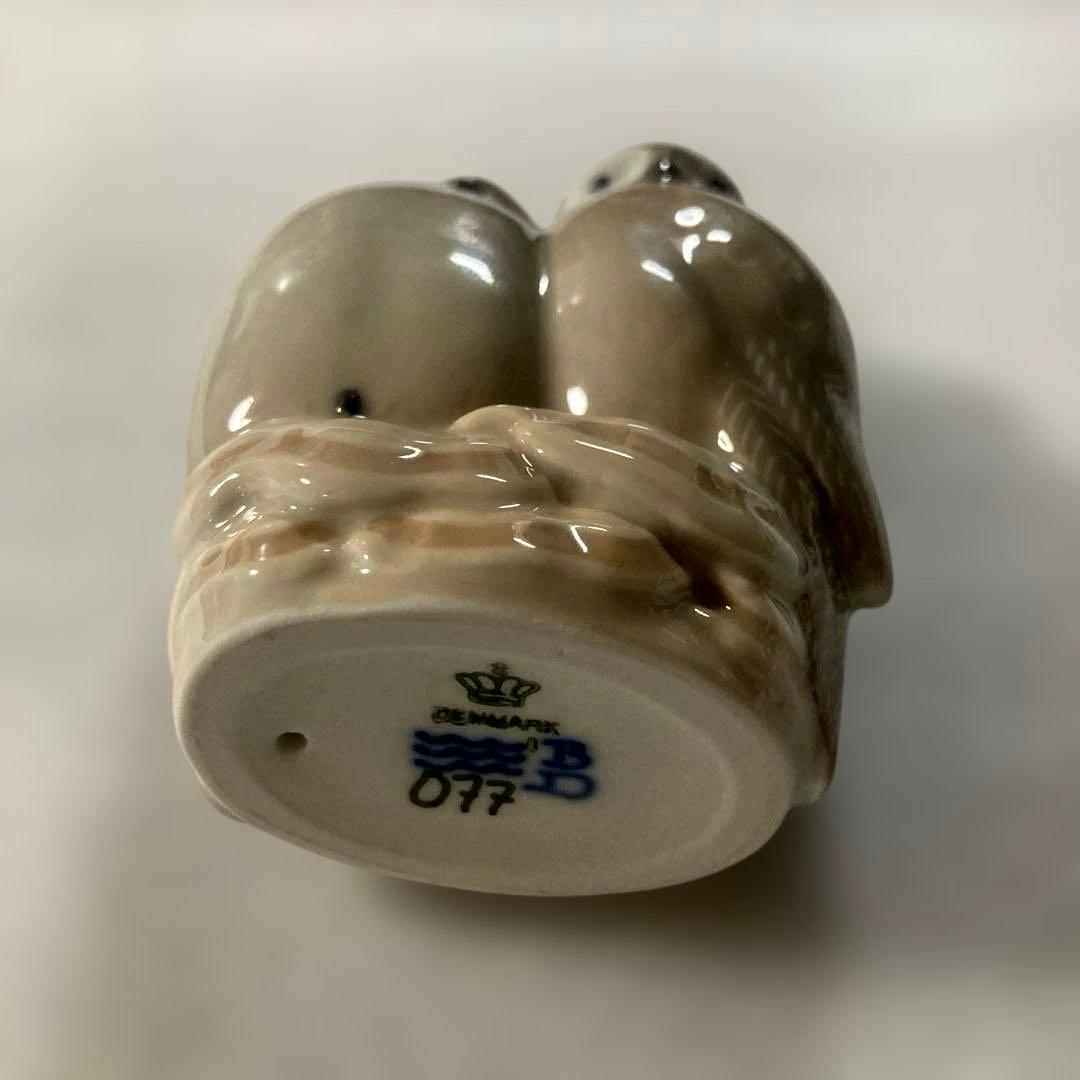   フィギュリン★ペアフクロウ★美品