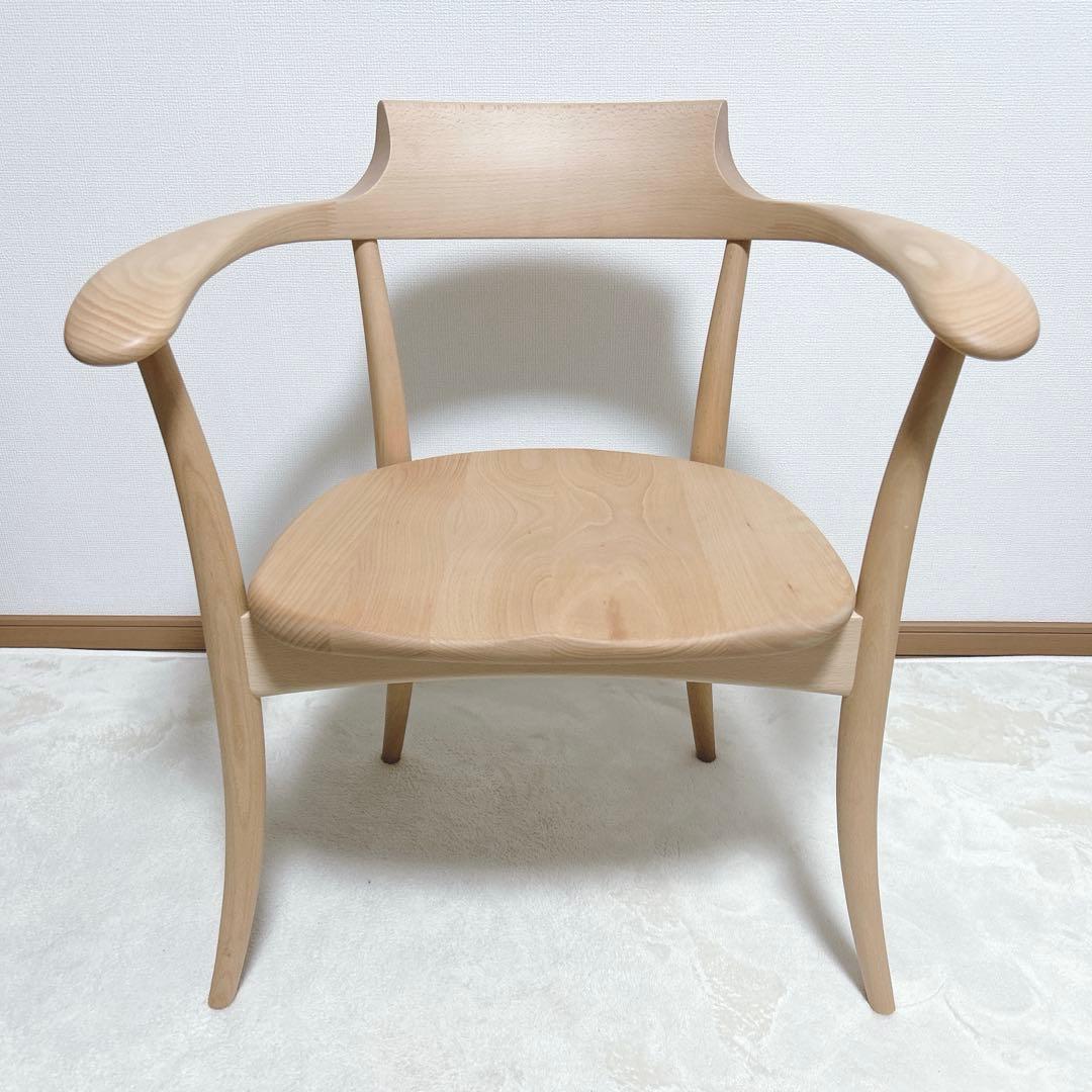 【新品】 飛騨産業　クレセント　アームチェア　ビーチ　保証書付　2025年購入