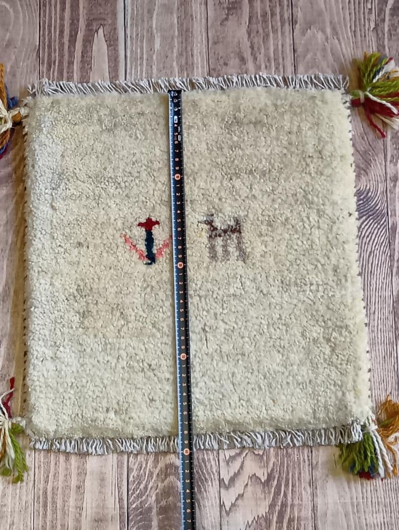 【＆greenさま専用】ペルシャ絨毯　ギャッベ　座布団　手織り　2枚おまとめ