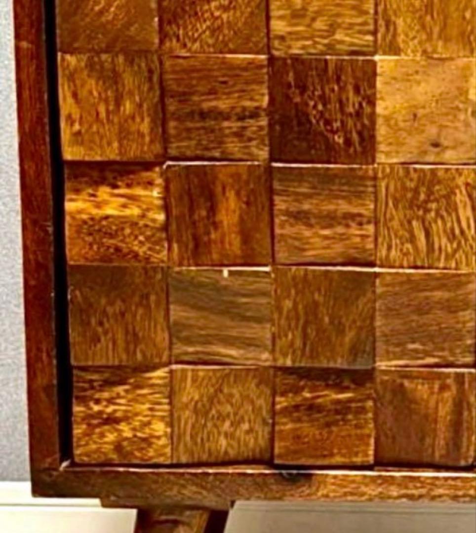 ★ZARA スクエアーウッドヘッドサイドテーブル木製