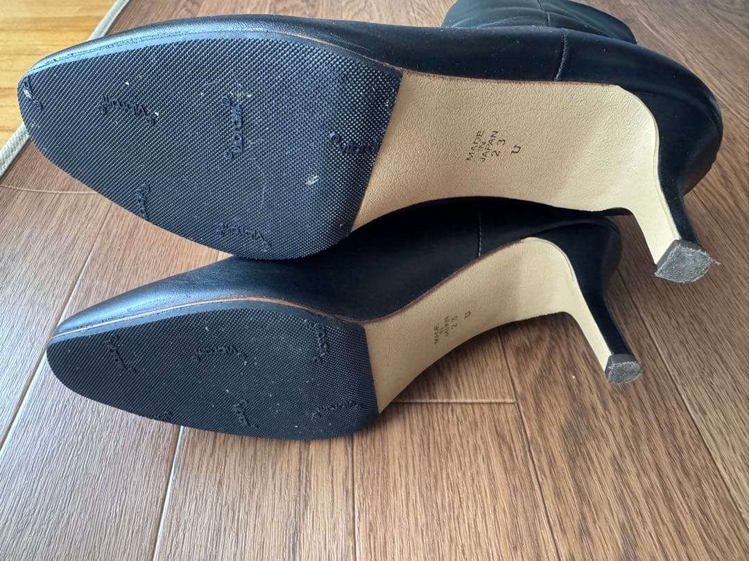 最終値下げ　DIANA ショートブーツ　スムース　牛革　黒　23.0