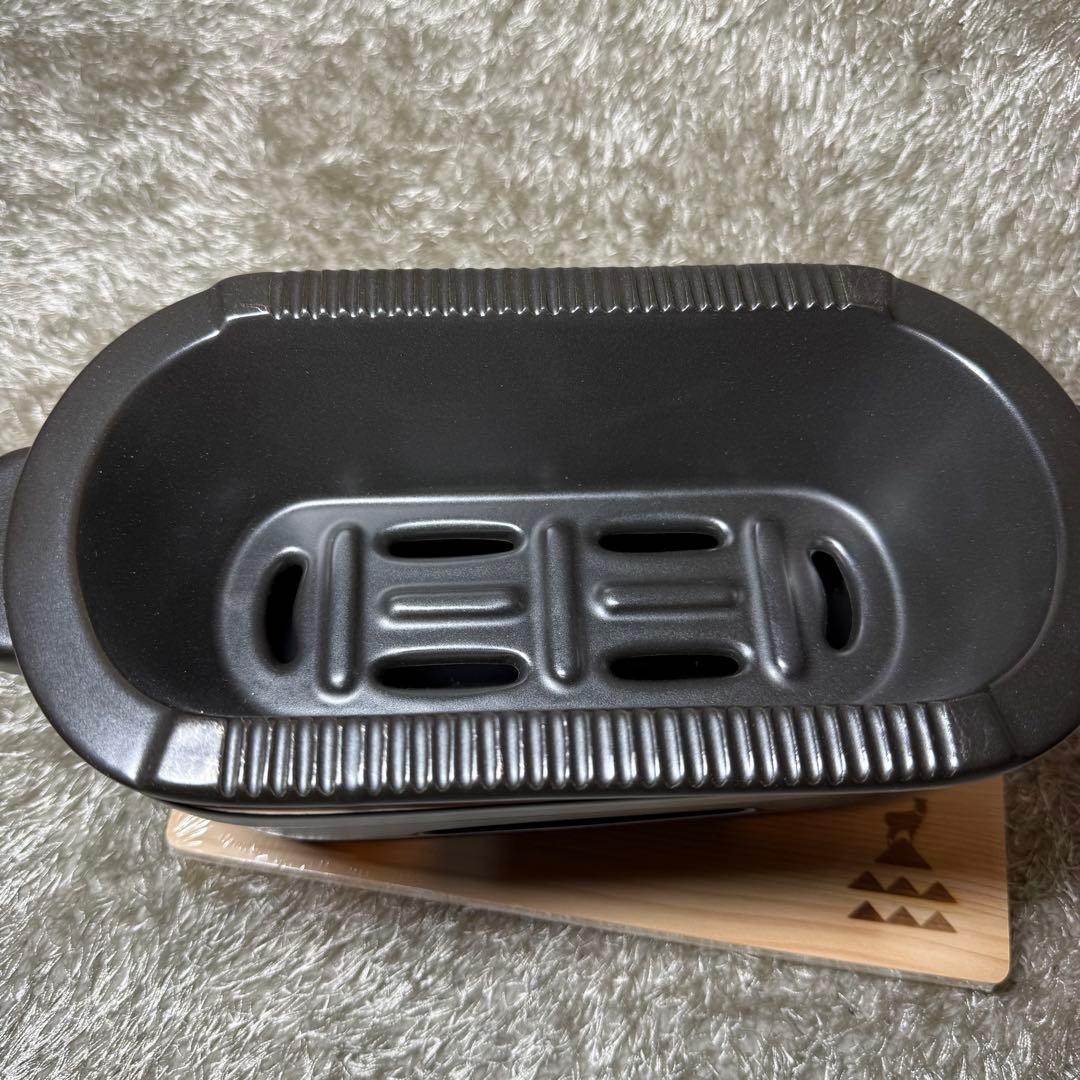 【新品】かもしか道具店　陶の炭火コンロ　角　黒