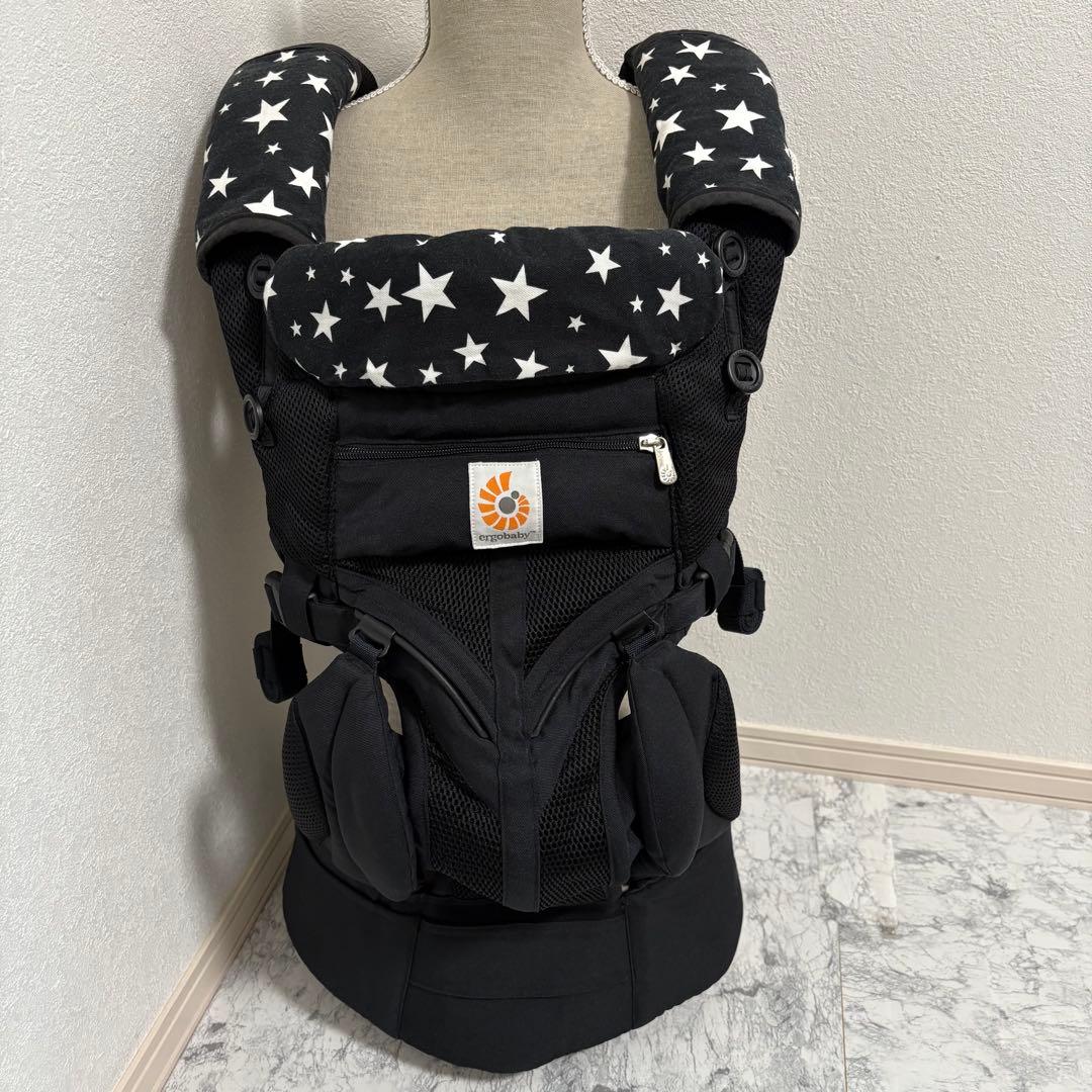 ほぼ新品‼️ケープ付き✨丸洗い済み✨エルゴ　オムニ　360 クールエアー　グレー