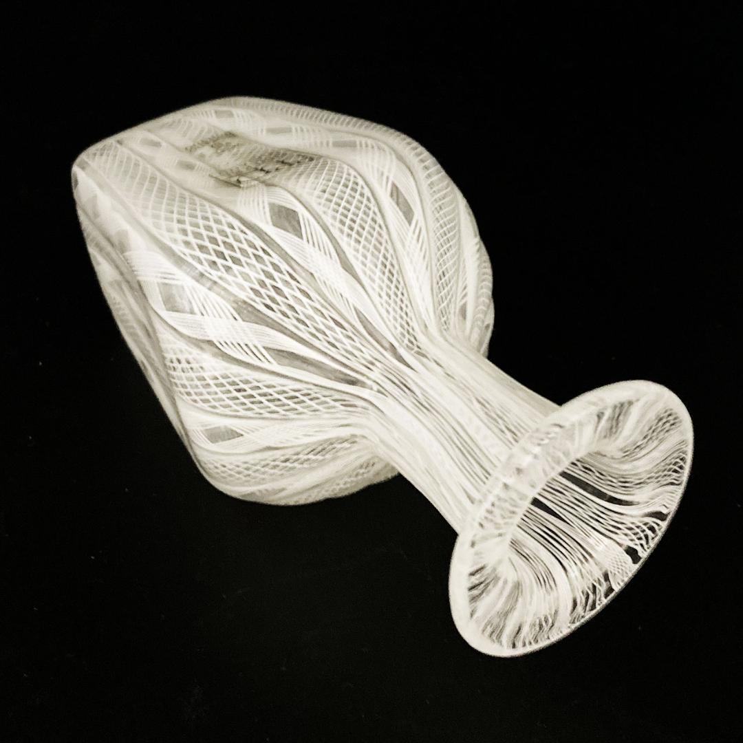 ヴェネチアガラス ムラノ イタリア 花瓶 フィリグラーナ レッティチェロ レース