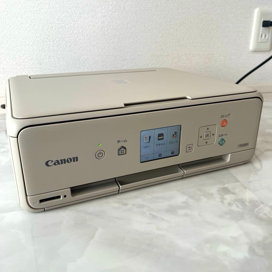 キャノンプリンター複合機TS5030S美品　新品互換インク、ケーブル付Canon