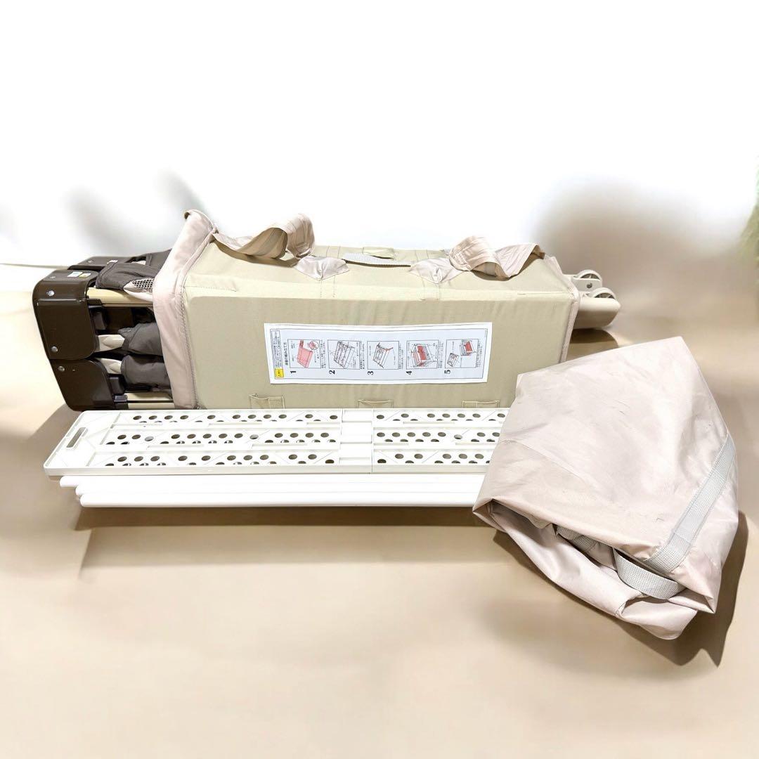 【美品】 アップリカ ココネル ベビーベッド ココア ブラウン 66041