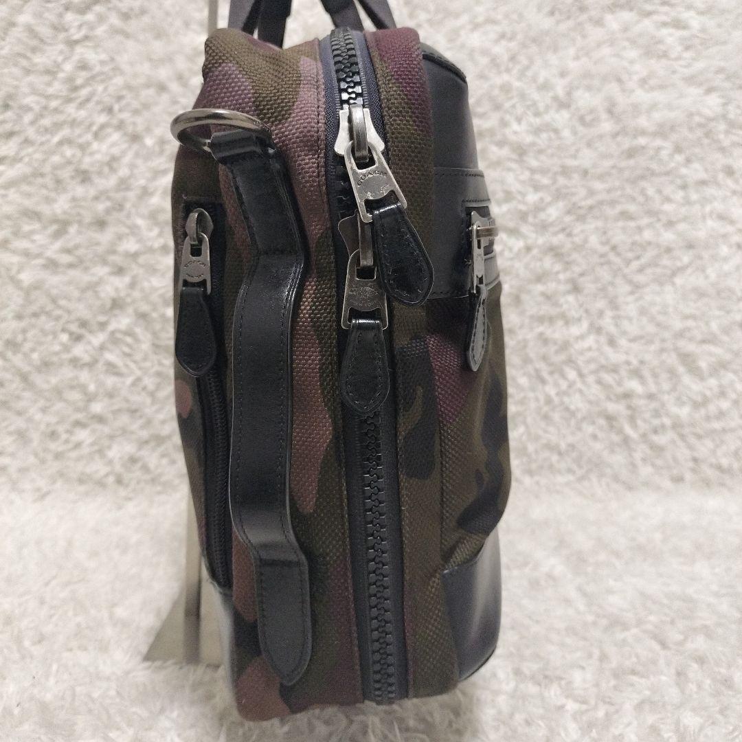 COACH ビジネスバッグ 3way 迷彩 キャンバス レザー 美品