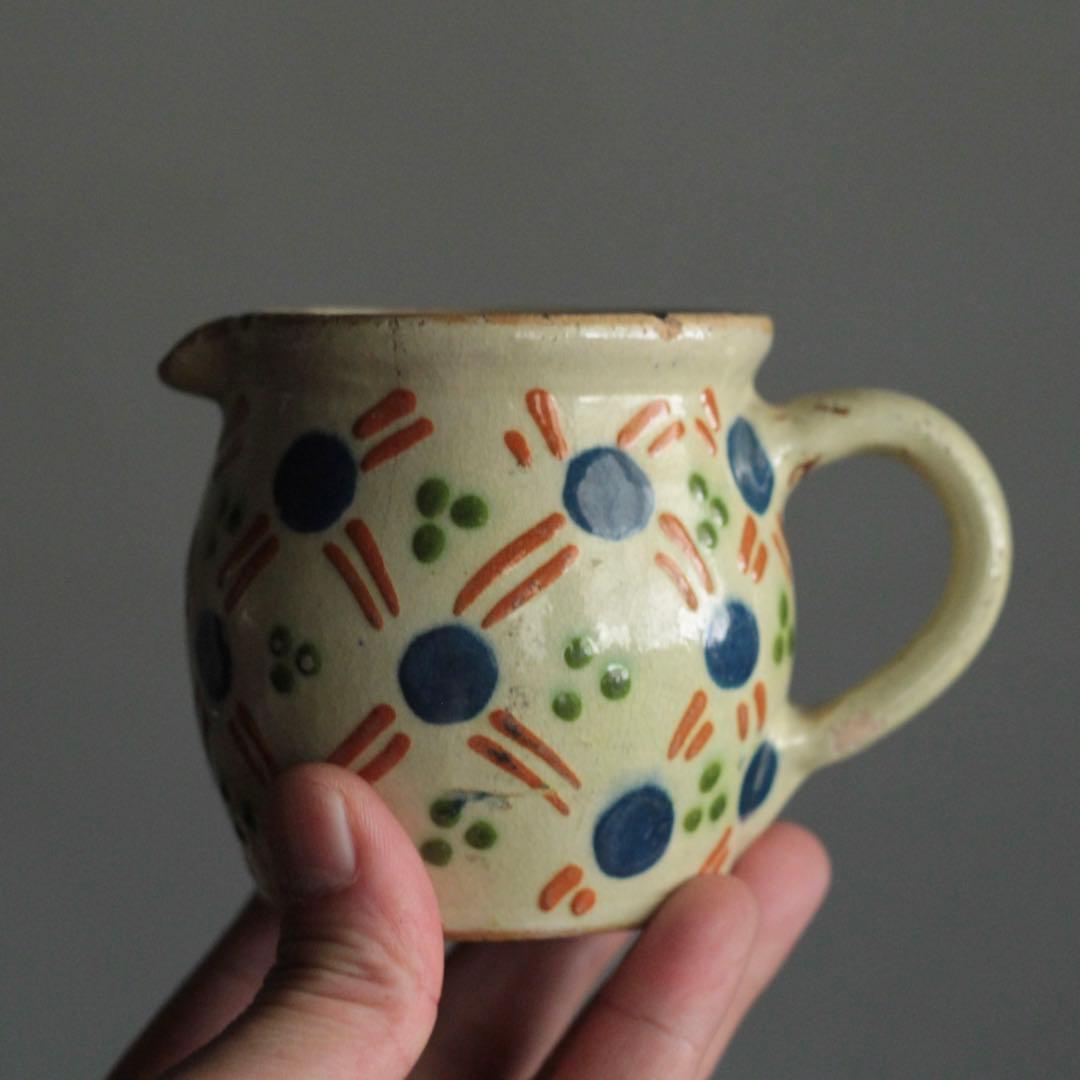 仏蘭西 色絵 酒注 酒器 水注 ピッチャー アンティーク 古道具 ブロカント