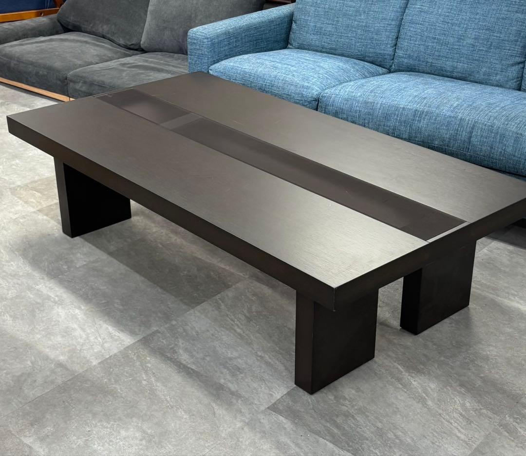 IDC大塚家具 リビングテーブル 中央ガラス センターテーブル ブラウン